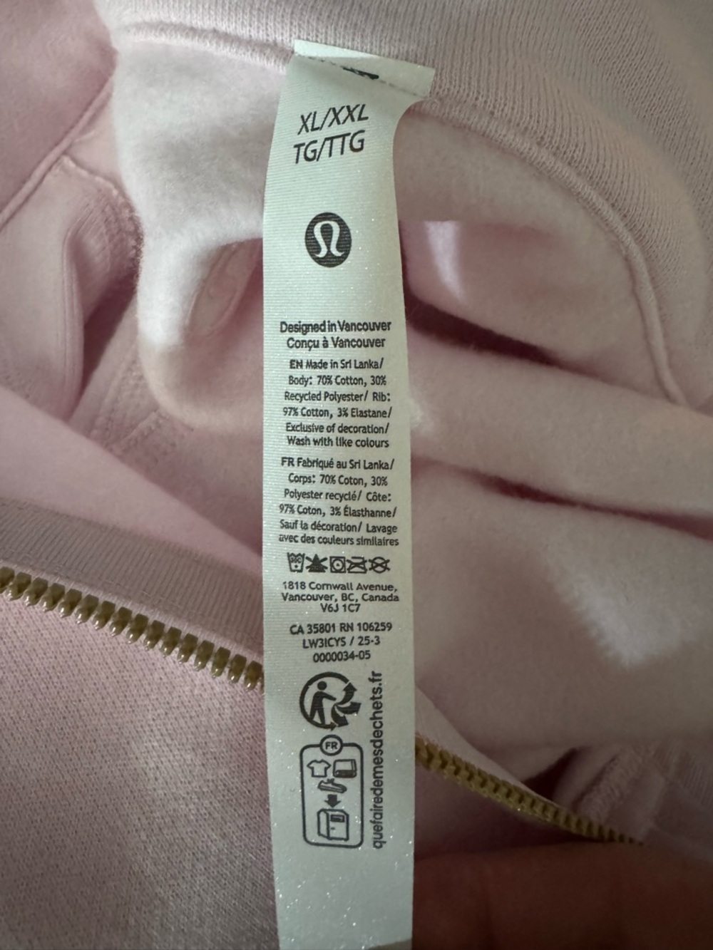 Lululemon Scuba Oversized Funnel Neck Half Zip in Blissful Pink/Gold NWT - Picture 11 of 11